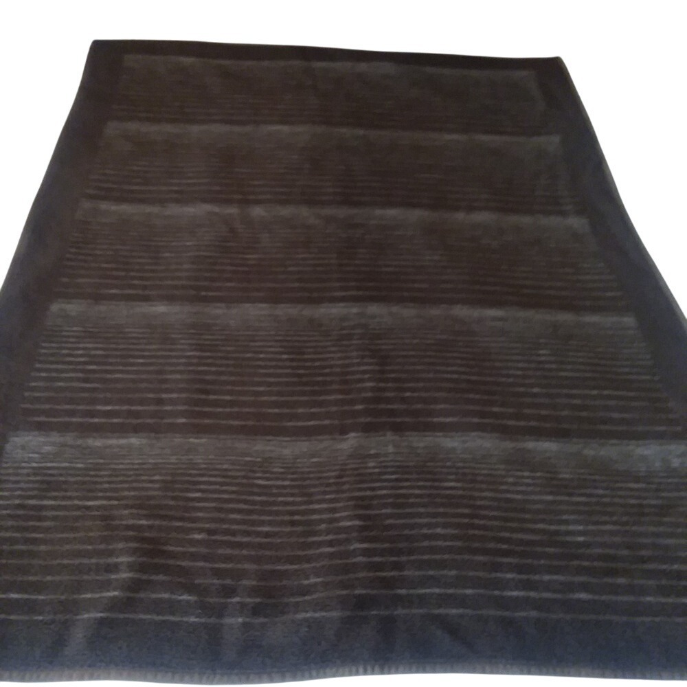 Plush Brown Reversible Striped Pattern Throw Cozy Home Blanket 54 x 70 MCM‎